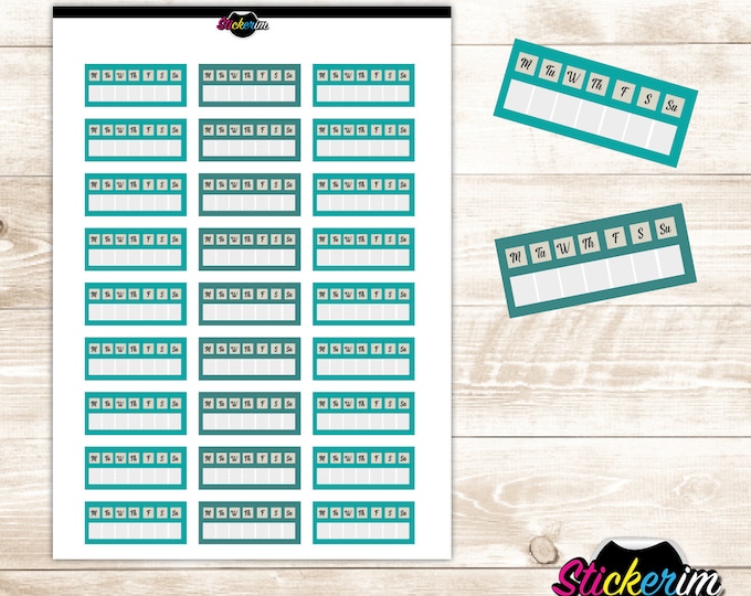 PRINTABLE- Weekly Habit Tracker Stickers, Planner Stickers, Bullet Journal Stickers, Habit Tracker, Stickers, Cute Stickers, Weekly Stickers