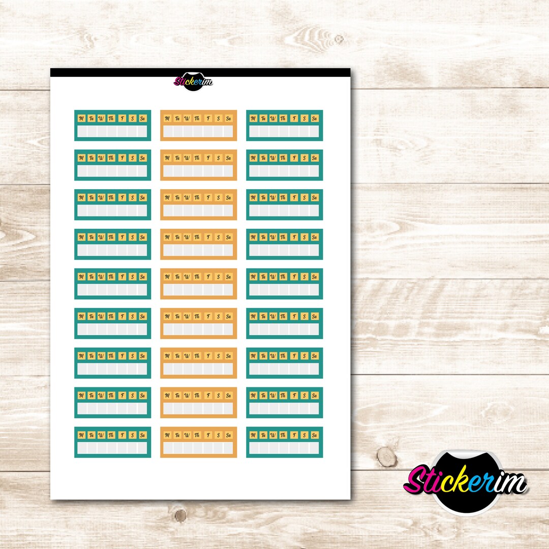 Weekly Habit Tracker Stickers, Planner Stickers, Bullet Journal ...