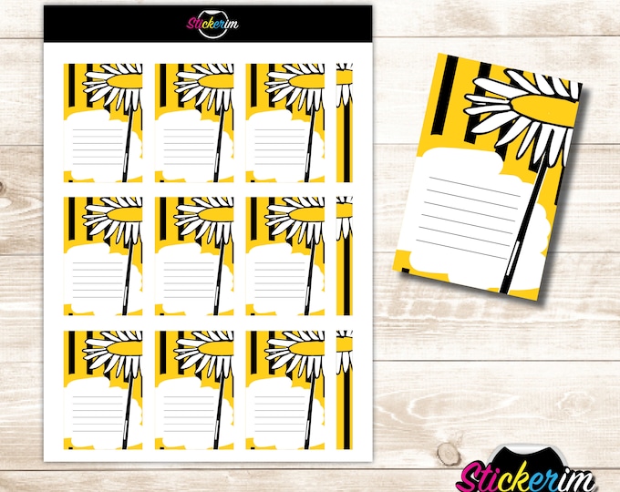 PRINTABLE- Sunflower Task Stickers, Planner Stickers