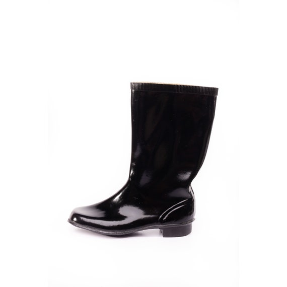 Soviet Kersey Boots Russian Black Shiny Women Jack