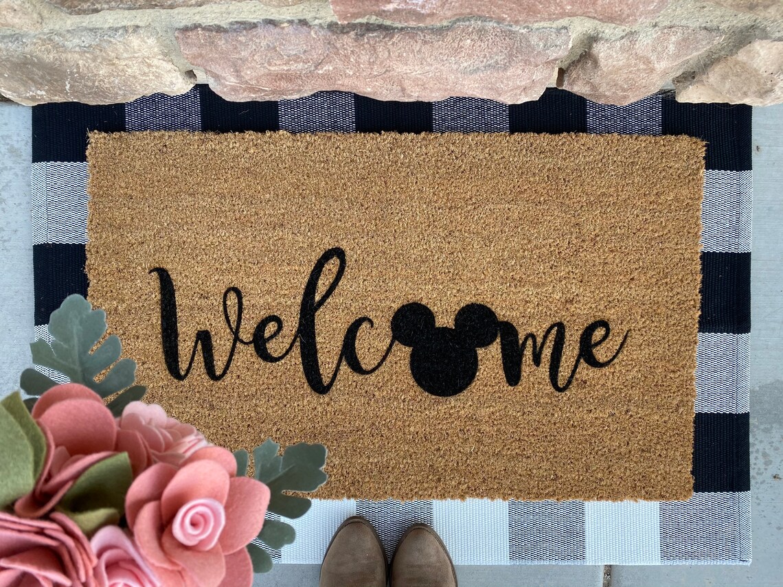 Mickey Mouse Door Mat Etsy