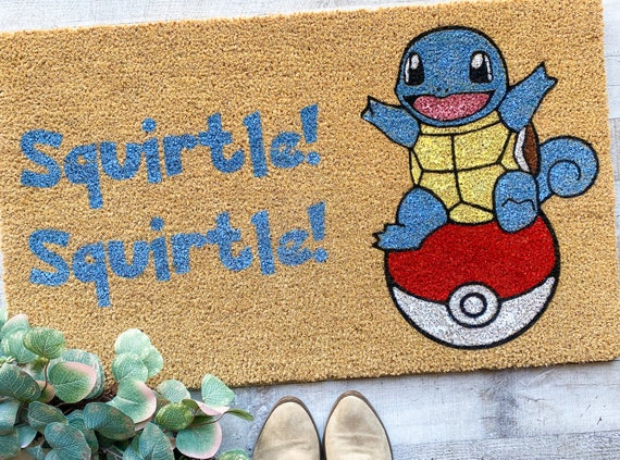 SQUIRT キャラクター フレームアート Pokémon Squirtle Doormat | Funny Gamer Welcome Mat | Squirtle