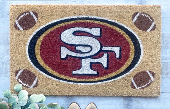Custom NFL Football Welcome Mat | San Francisco 49ers Doormat | Personalized SF Fan Gift | Gameday Porch Decor | Create Your Own Team