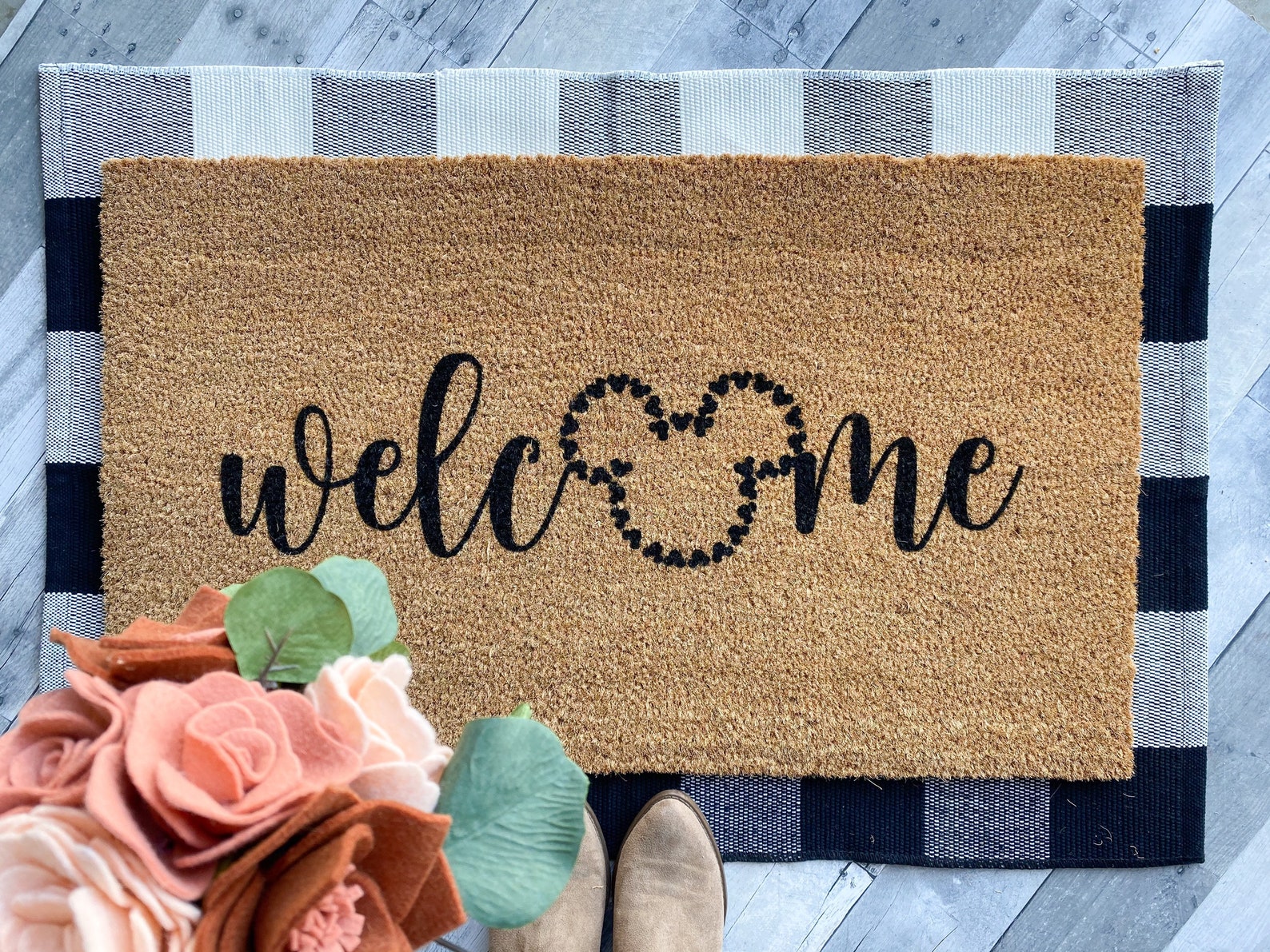 Mickey Mouse Door Mat Etsy