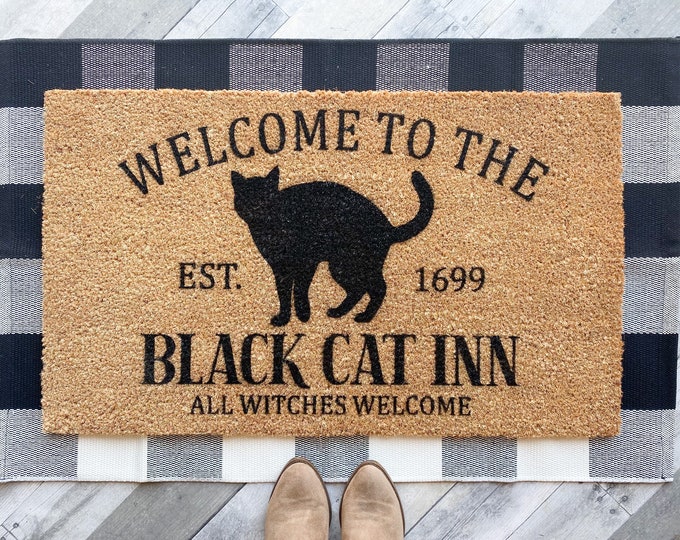 Black Cat Inn - Fall Doormat/Halloween Doormat