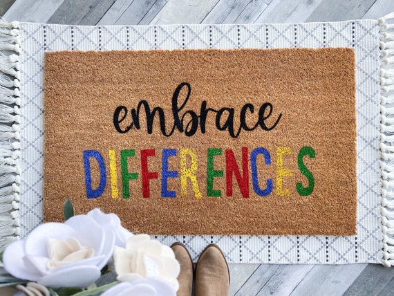 Embrace differences / Autism Awareness/ ASD / Disability Doormat