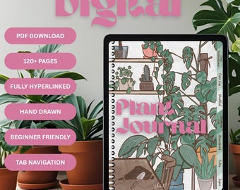 Digital Plant Journal, Plant Care Tracker, iPad Digital Journal, GoodNotes Planner Organizer, Indoor Plants Watering Schedule, PDF Download