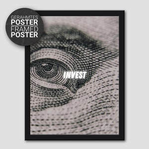 Invest - Börse Poster - Gerahmtes Poster - Aktienposter Börse
