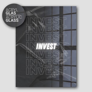 Investiere -Retro Look - Acrylglasbild - Aktien Bild - Börse Kunst