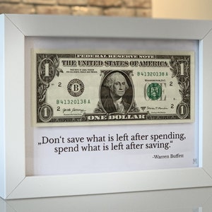 US Dollar Image White Frame Office Deco Warren Buffett Stocks Quote
