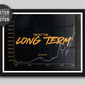 S&P 500 Poster - Langfristigkeit - Gerahmtes Poster - Börse Poster