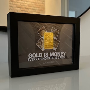 Obra de arte de inversión en oro J.P. Regalo de barra de oro 999 con cita de Morgan