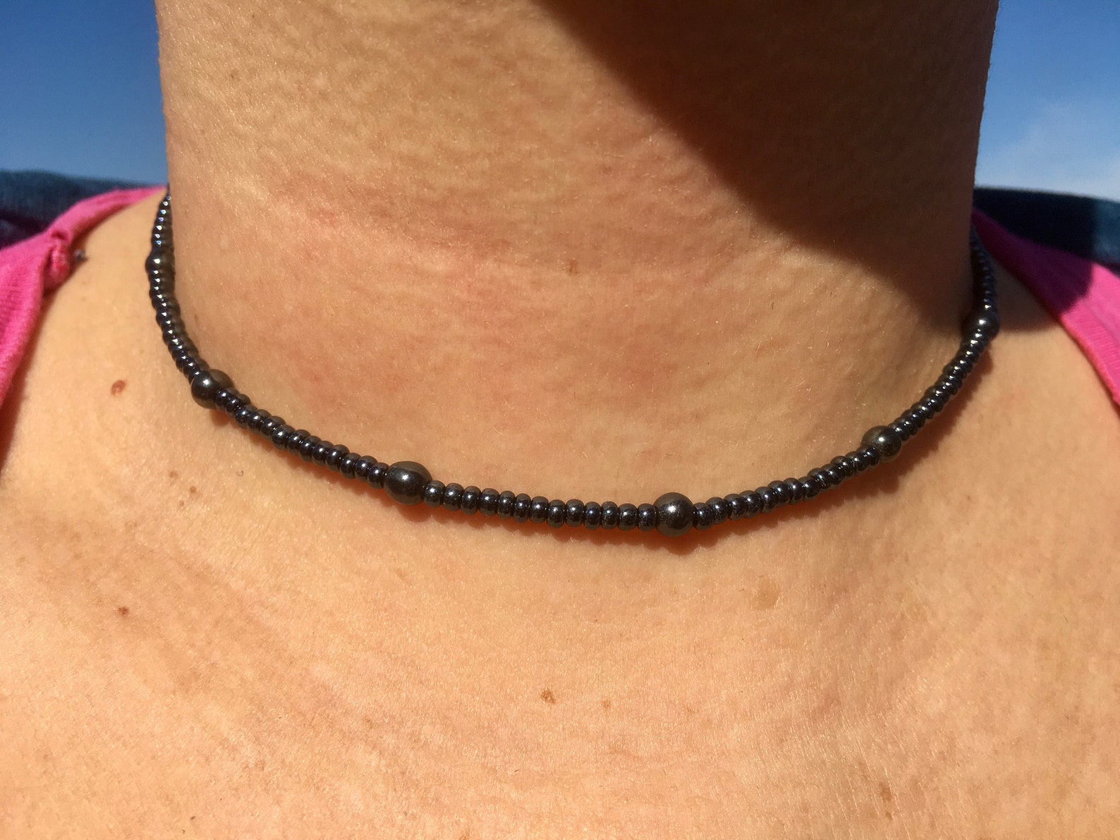 Hematite anklet waterproof stretch black ankle bracelets for Etsy