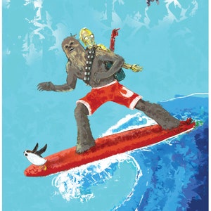 Chewbacca Surfing Pop Culture Series Star Wars Art Print - Etsy