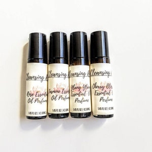 Organic Essential oil Roller Perfume Infused with Rose Quartz Crystals, Natural Perfume, Aromatherapy Roller bottle Perfume