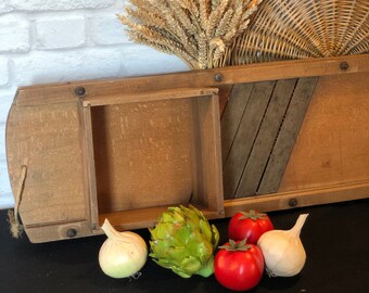 Antique cabbage slicer with sled for decoration