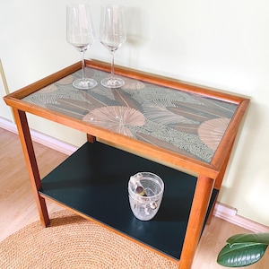 Tavolino laterale | Tavolo da bar | Tavolino da caffè in legno di ciliegio con 2 livelli