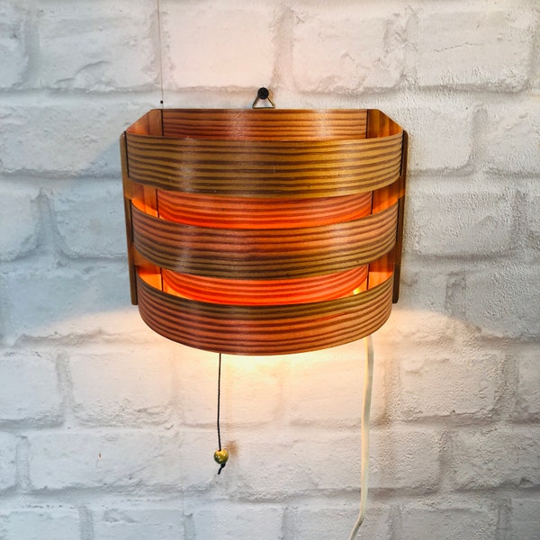 Wall lamp made of veneer | chipboard | slats Skandi