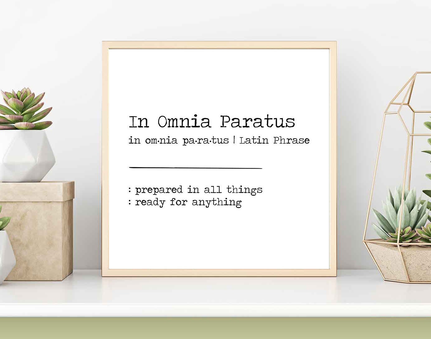 In Omnia Paratus - Latin phrase meaning Ready for Anything | Poster