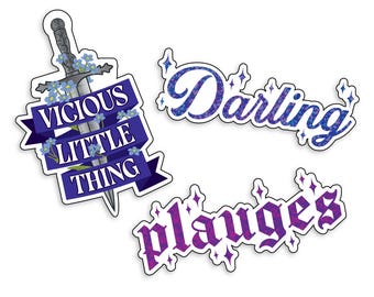 Powerless Book Waterproof Stickers: Vicious Little Thing | Darling  | Plagues - For Laptops, Water Bottles, & more!