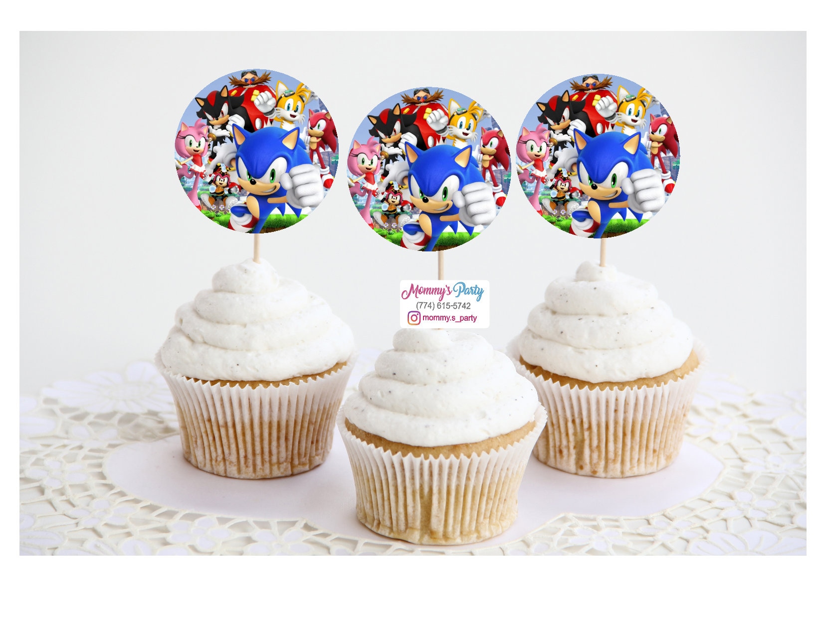 Sonic Cupcake Toppers Sonic the Hedgehog Cupcake Topper Etsy