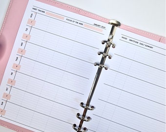 A5 Weekly Planner Inserts 2026 planner Infills | Horizontal Layout, Journal Pages