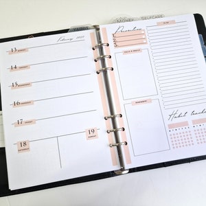 Inserti per planner A5 Datati Settimanali 12 Mesi 2026 / Ricariche per calendario datato mensile