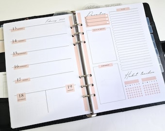 DATED weekly a5 planner inserts | Weekly diary page refills | Monthly Weekly Dated Calendar