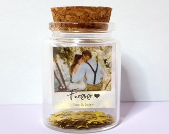 Personalised photo gift | Message in a glass bottle memory keepsake | Gift for Valentines, Mothers day, Anniversary for Him & Her