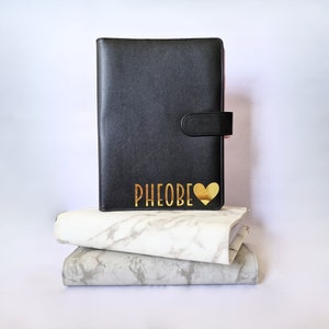 Pasta de argolas organizadora A5 personalizada | Planejador pessoal de couro sintético | fichário de 6 argolas |