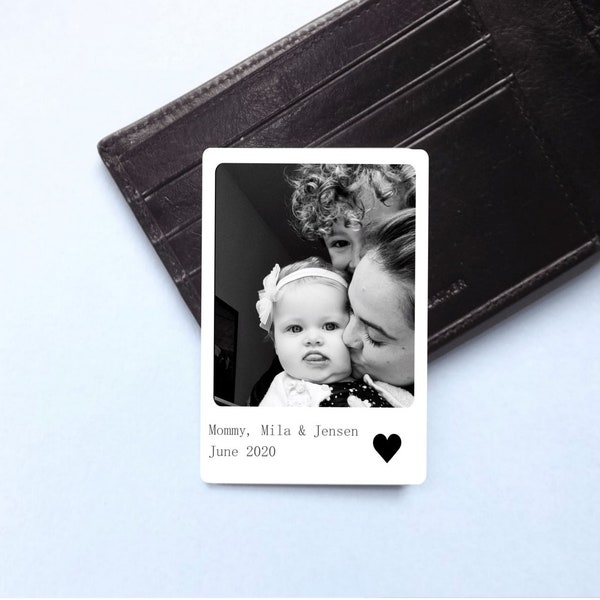 Photo wallet card Insert picture style printed metal card , Personalised wallet keepsake gift for Boyfriend, wife, husband, girlfriend