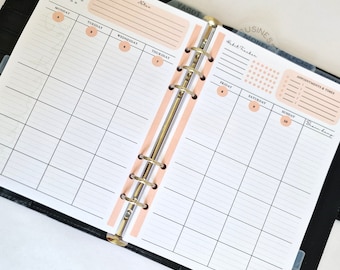 DATED weekly a5 planner inserts | Weekly diary page refills | Monthly Weekly Dated Calendar