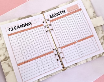 Printed A5 Organiser Inserts |  Cleaning tracker Budgets, Spending & Finances