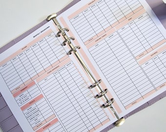A5 Monthly Budget Planner Inserts | Savings & Debt Tracker