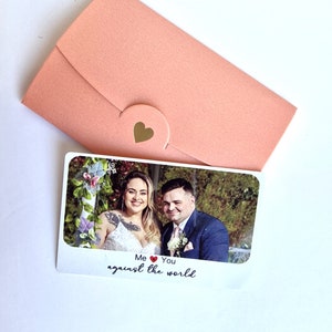Foto-Geldbörsenkarte, bedruckte Metallkarte im Einsatzstil, personalisiertes Portemonnaie-Andenkengeschenk für Freund, Ehefrau, Ehemann, Freundin