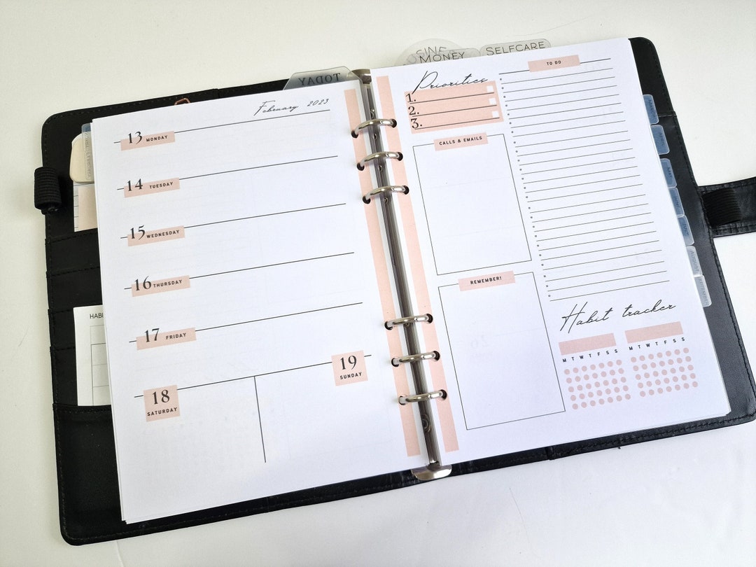 A5 Planner Inserts Dated Weekly 12 Months 2026 | Monthly Dated Calendar ...