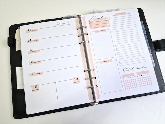A5 planner inserts Dated Weekly 12 Months 2026 | Monthly Dated Calendar Refills