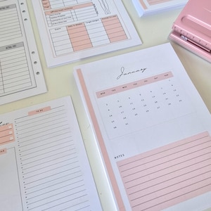 A5 planner inserts Dated Weekly 12 Months 2026 | Monthly Dated Calendar Refills image 9