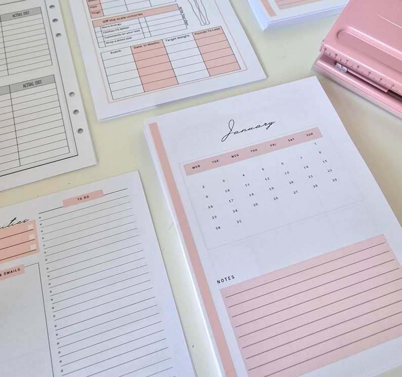 A5 planner inserts Dated Weekly 12 Months 2026 | Monthly Dated Calendar Refills image 9