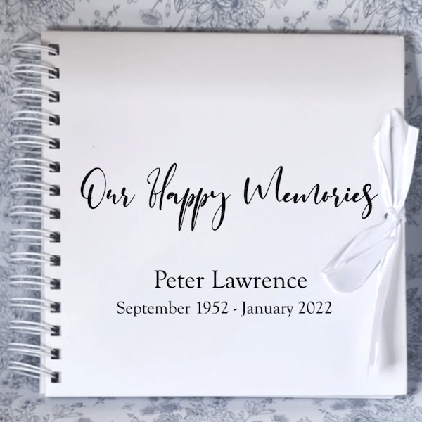 Personalised Book of Remembrance Scrapbook of Condolence Happy Memories Photo Book In Loving Memory Funeral Keepsake