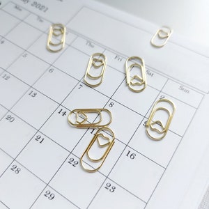 Clipe de papel mini coração dourado | Acessórios para planejador, suprimentos para bullet journal