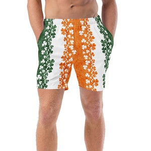 Irish Shamrock gerecyclede zwembroek voor heren, short met Ierse vlag