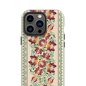 Hungarian Matyó Tough Phone Case, Hungarian Folk Art Phone Case, Boho Phone Case, iPhone 15- iPhone 14 - iPhone 13 - Samsung Galaxy Case