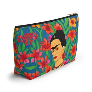 Ícono mexicano Frida Khalo Accesorio Estuche con cremallera, Estuche de regalo Frida Khalo, Estuche de viaje bohemio, Pequeño, Grande