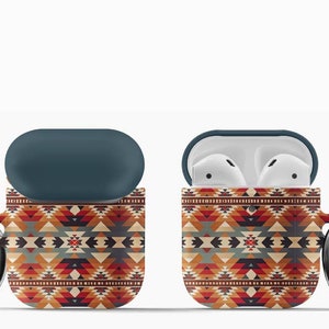 Estuche para AirPods con diseño de puesta de sol nativo americano: diseño del suroeste, cierre de mosquetón