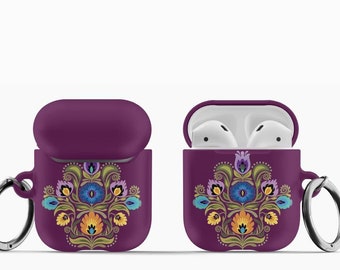 Polish Wycinanki Folk Art AirPods Case with Carabiner