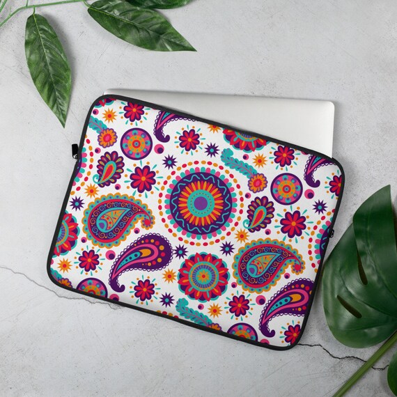Indian Paisley Laptop Case Folk Art Laptop Sleeve Boho - Etsy