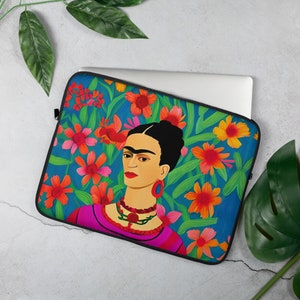 Custodia per laptop con icona messicana Frida Khalo, custodia per laptop con regalo Frida Khalo, custodia per Macbook Air Boho, borsa per laptop da ufficio a casa - 13, 15 pollici