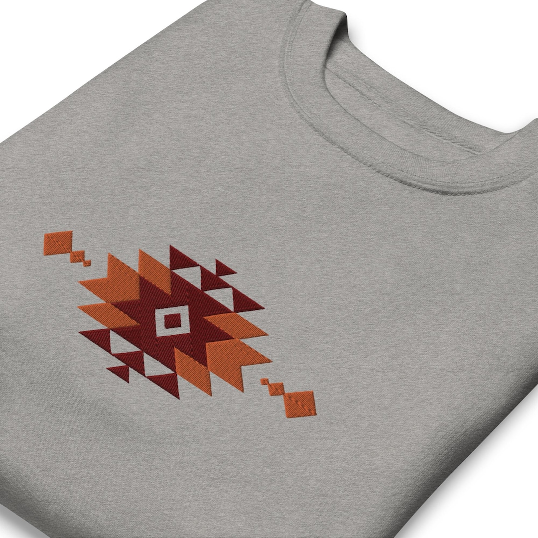 Southwestern Embroidered Sweatshirt, Navajo Gifts, Aztec Motif Gift ...