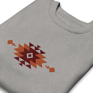 Southwestern Embroidered Sweatshirt, Navajo Gifts, Aztec Motif Gift, Aztec Motif Sweater - Unisex
